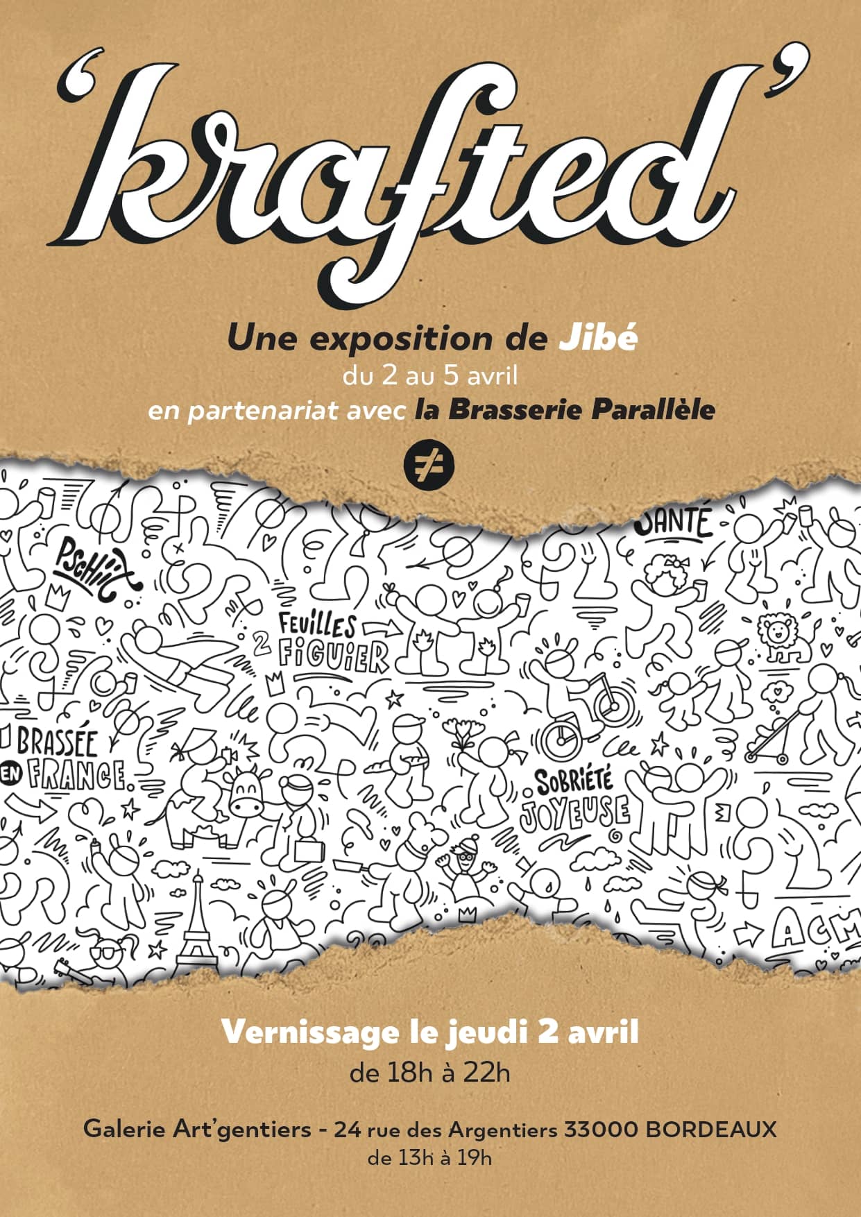 KRAFTED - Exposition de Jibé x La Brasserie Parallèle