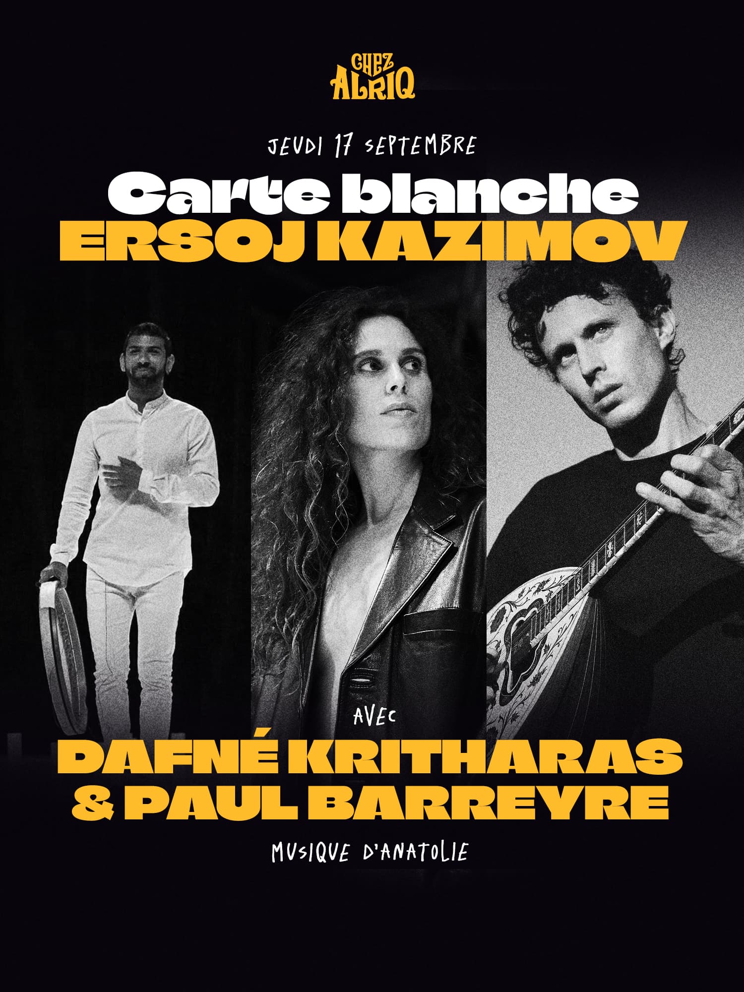 Carte Blanche Ersoj Kazimov w/ Dafné Kritharas & Paul Barreyre