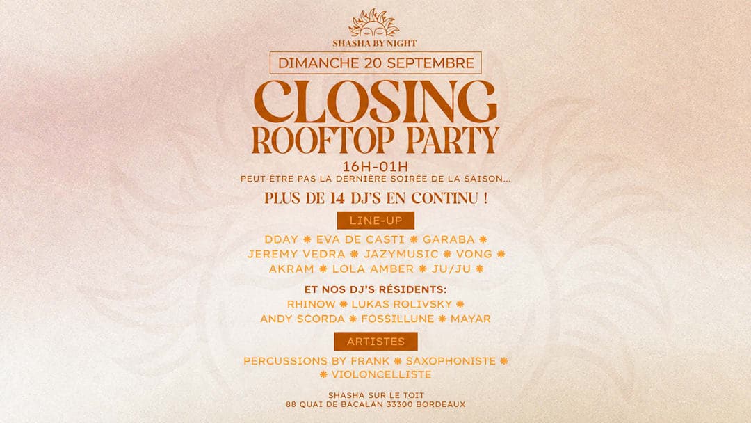 Closing Rooftop Party - Shasha by Night