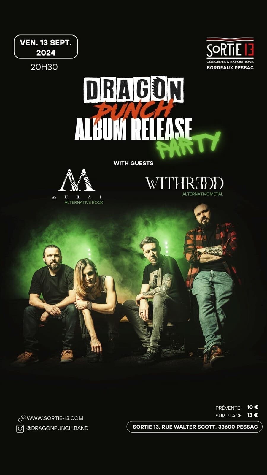Dragon Punch : Release party album + Muraï + Withredd