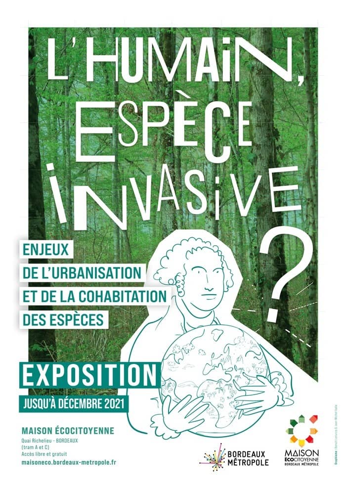Exposition L’Humain, espèce invasive ? à la Maison Écocitoyenne jusqu'à septembre 2021.