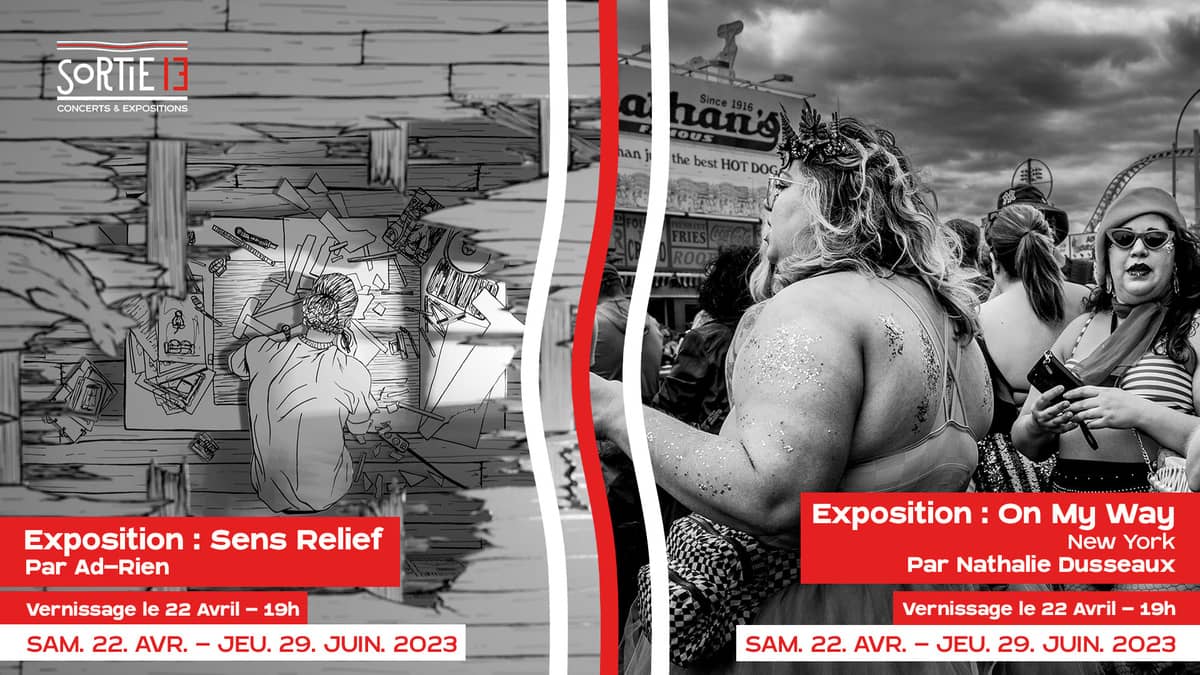 Expositions ''Sens Relief'', par Ad-Rien + ''On My Way : New York'', par Nathalie Dusseaux