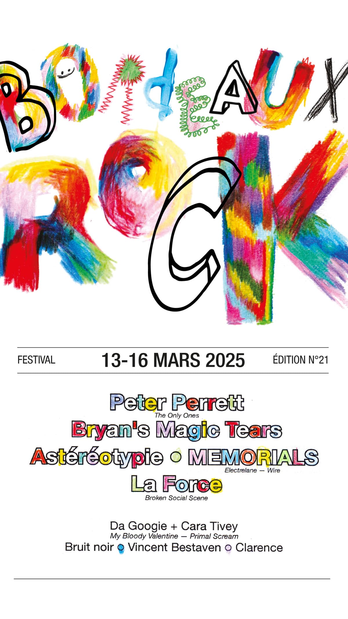 Festival Bordeaux Rock #21 - PETER PERRETT / MEMORIALS / ASTÉRÉOTYPIE / BRYAN'S MAGIC TEARS