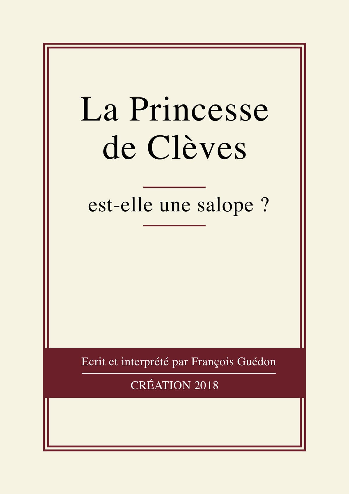 François Guédon dans «la princesse de Clèves est-elle une salope?"