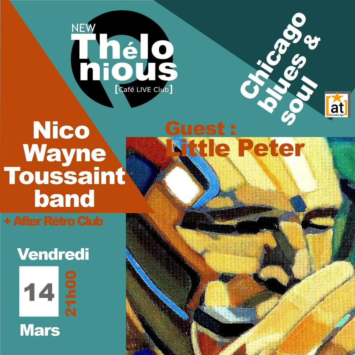Nico Wayne Toussaint band & guest Little Peter + After Rétro Club