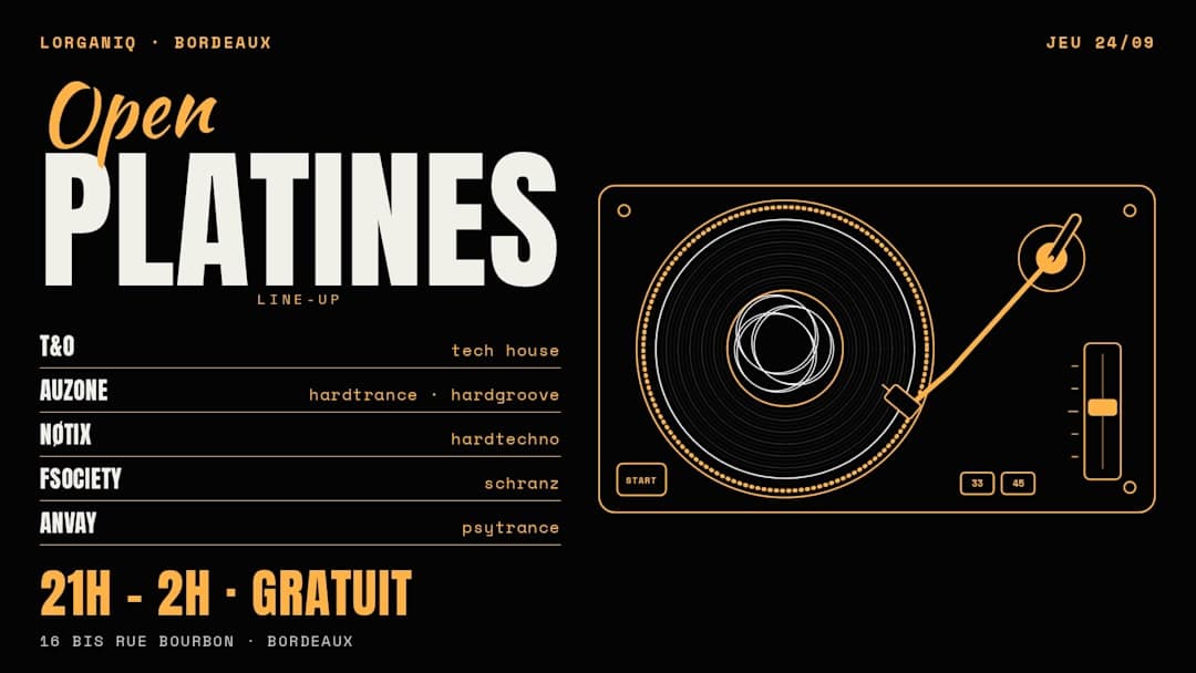 Open Platines - T&O, Auzone, Nøtix, FSociety, Anvay