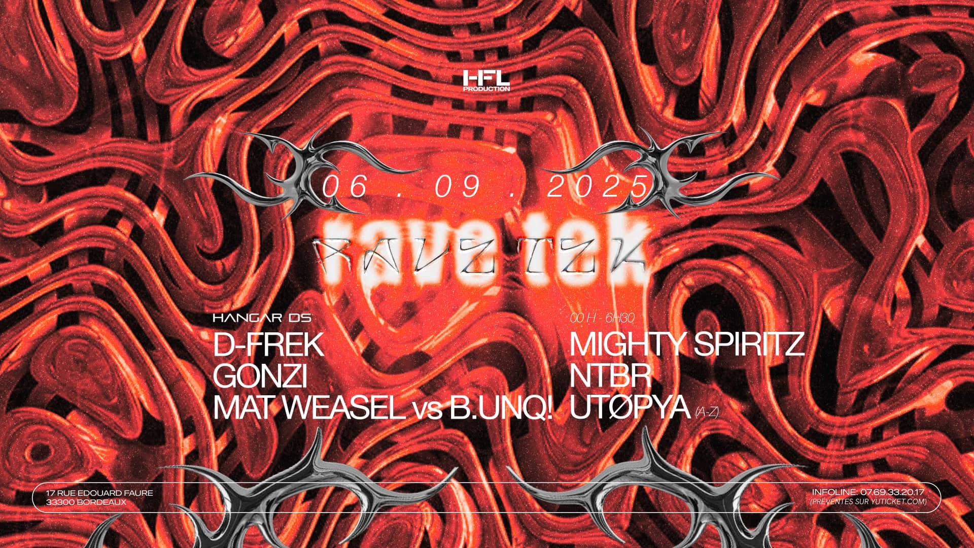 Ravetek W/ D-Frek / Gonzi / Mat Weasel Vs B.Unq! / Ntbr