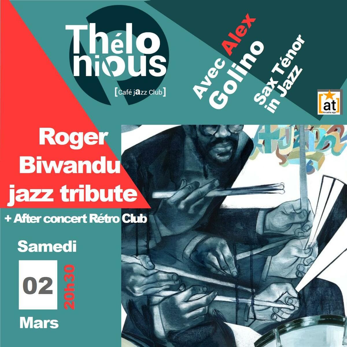 Roger Biwandu jazz tribute invite Alex Golino + After Rétro Club