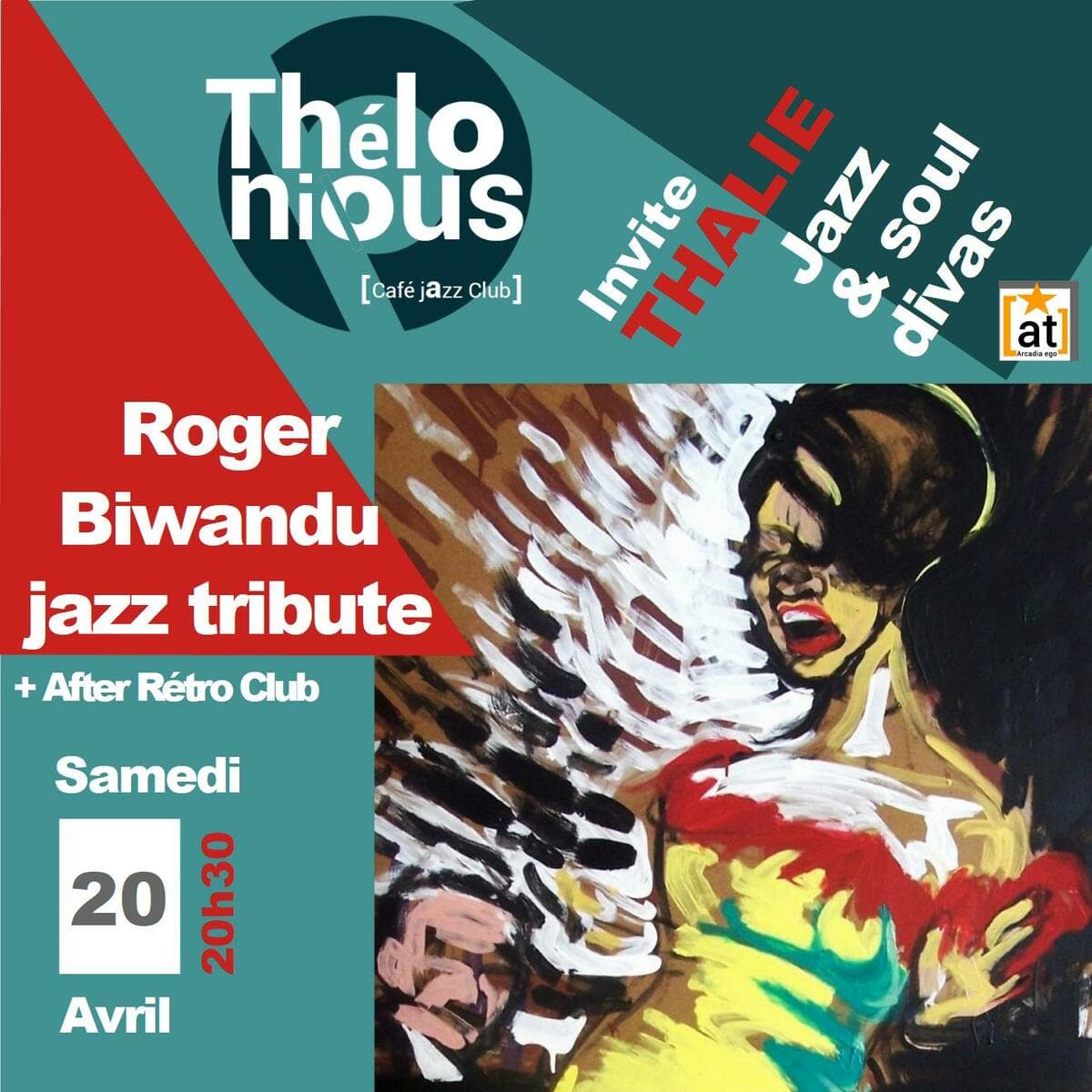 Roger Biwandu soul jazz tribute invite Thalie + After Rétro Club