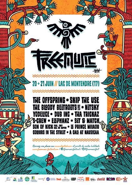 Festival Free Music (Montendre, 17) Avec The Offspring + Yodelice + S-Crew + Netsky + Son Of Kick + They Call Me Raptor + Le Prince Miiaou + Colours In the Street
