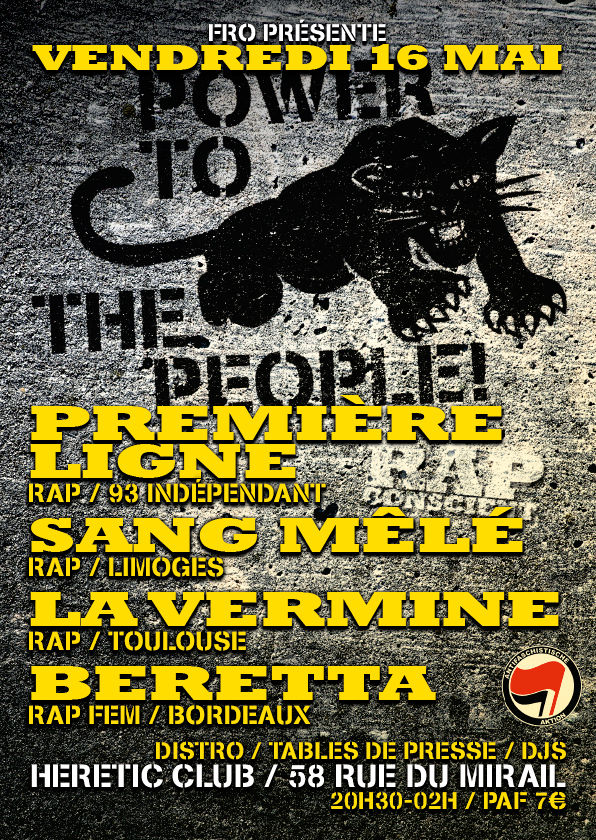 Power to the people Avec Premiere Ligne + Sang Mêlé + La Vermine + Beretta