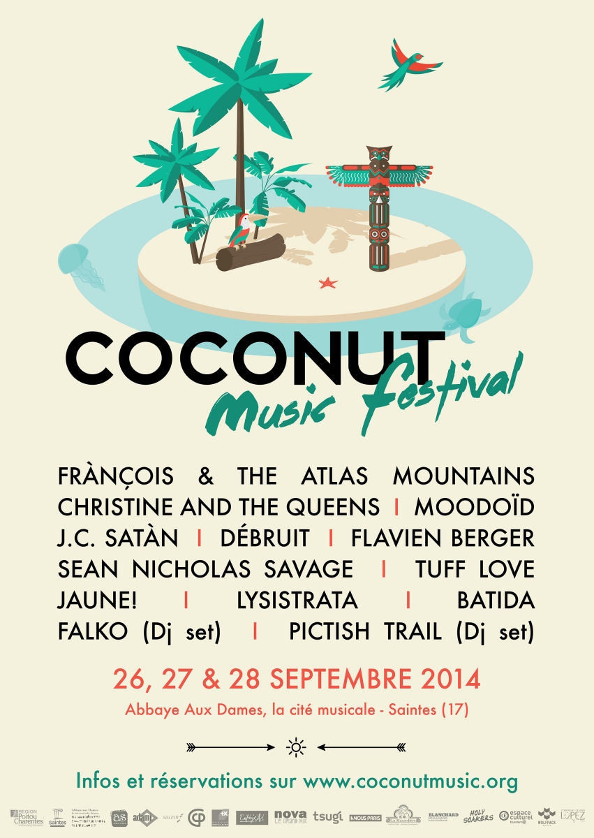 Coconut Music Festival Avec François & the atlas mountains + débruit + Flavien Berger + Sean Nicholas Savage + jaune! + Batida + Falko 