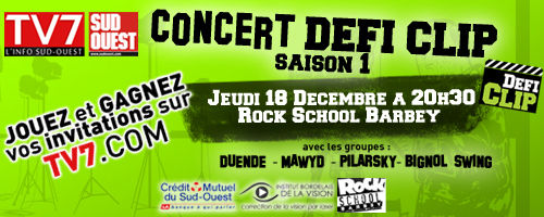 Concert DEFI CLIP / TV7 Saison 2014 Avec Duende + Mawyd + Pilarsky + Bignol Swing