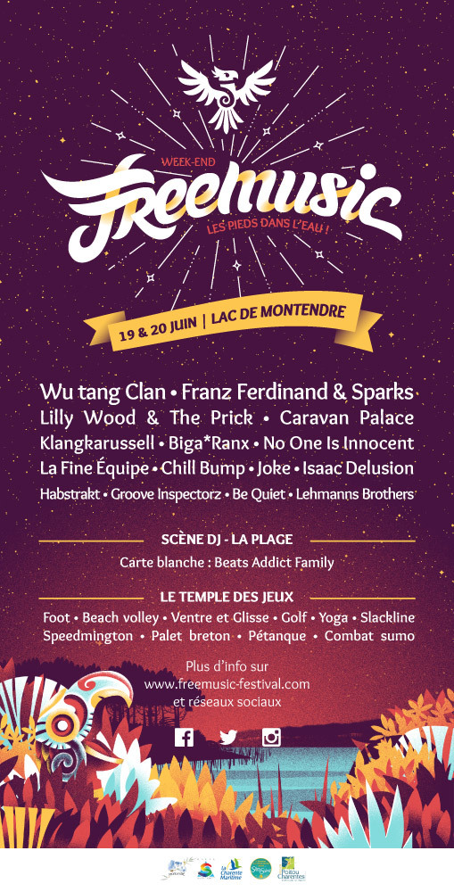 Free Music XV Avec Wu Tang Clan + Caravan Palace + Klangkarussell + Biga Ranx + La Fine Equipe + Joke + Groove Inspektorz + Lehmanns Brothers