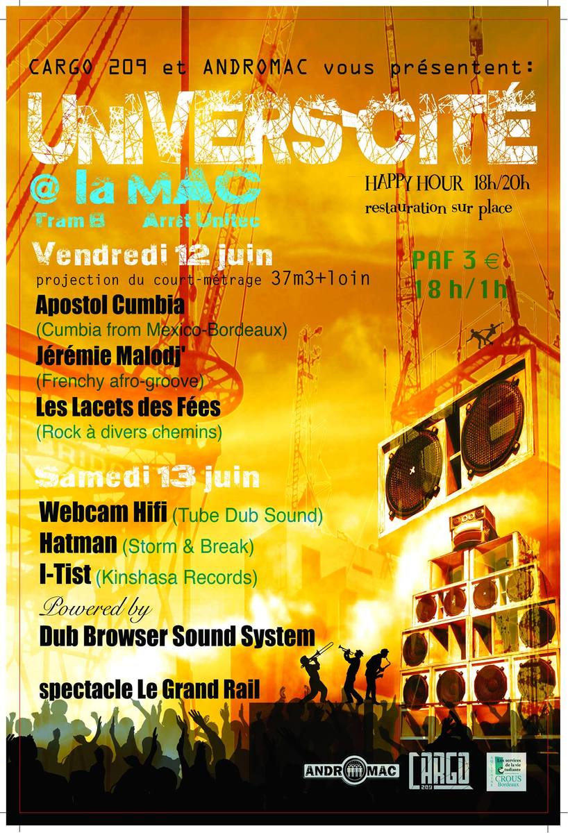 Soirée DUB (Univers-Cité) Avec I-TIST + WEBCAM HIFI + HATMAN + dub browser sound system