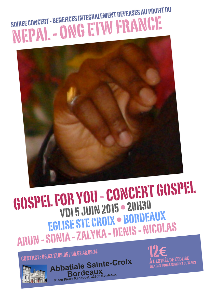 Concert de Gospel au profit du Nepal  Avec Gospel For You