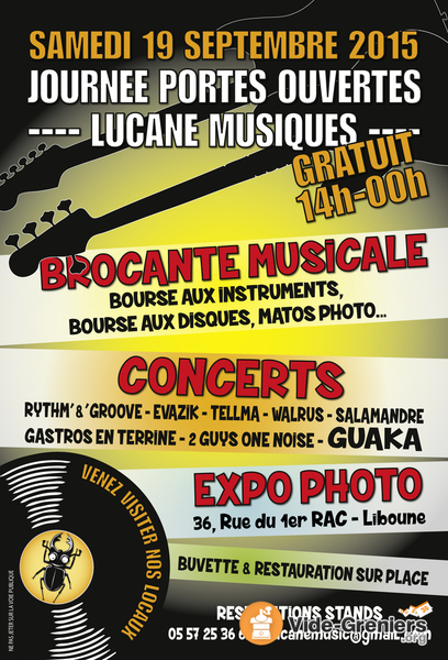 Journée Portes Ouvertes Lucane Musiques Avec Rythm'&'Groove + EVAZIK + Tellma + Wallrus + Salamandre + Gastros En Terinne + 2 Guys One Noise + GUAKA