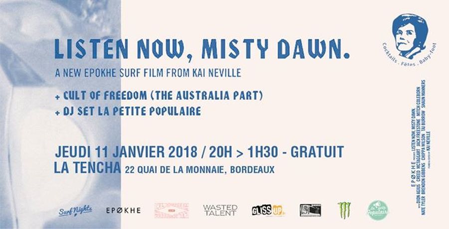 Surf Nights : projection de LISTEN NOW MISTY DAWN et CULT OF FREEDOM + La Petite Populaire DJ Set