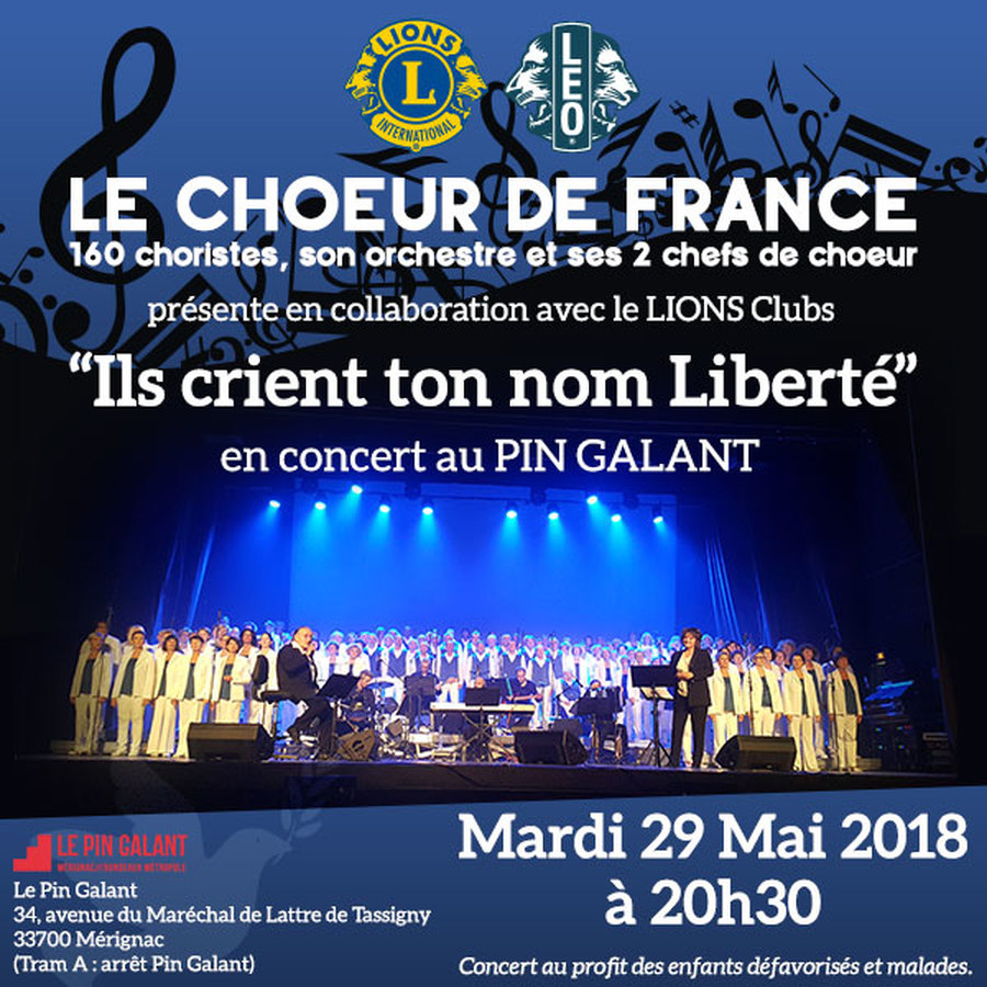 Concert du Choeur de France ''Ils crient ton nom Liberté''