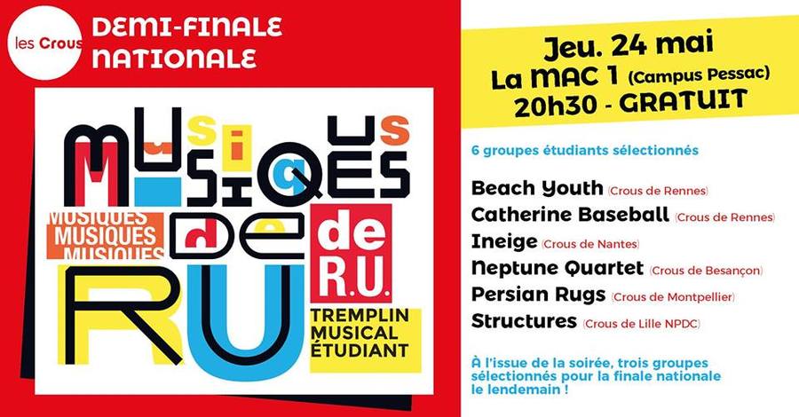 Demi-finale Nationale du tremplin Musiques de R.U.