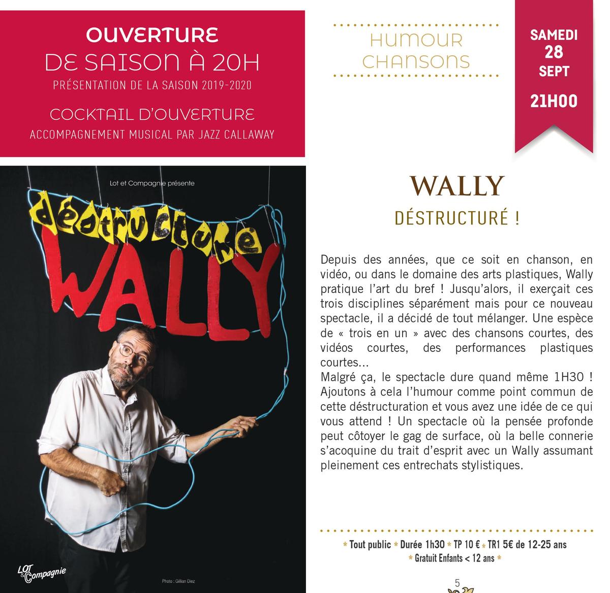 Ouverture de Saison du Clam - WALLY  ''Déstructuré'' + Jazz Callaway
