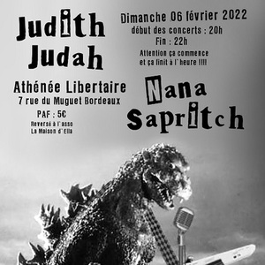 Concert de soutien aux femmes victimes de violence : JUDITH JUDAS (Dark Riot Grrrl / Bdx) + NANA SAPRITCH (rock indé - post-punk / Bordeaux)