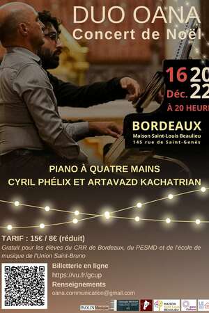 Concert de piano à 4 mains avec le Duo OANA : Cyril Phélix et Artavazd Kachatrian