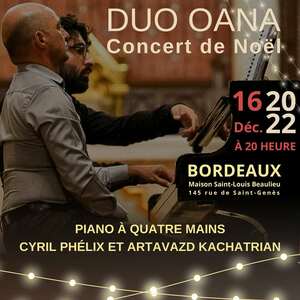 Concert de piano à 4 mains avec le Duo OANA : Cyril Phélix et Artavazd Kachatrian