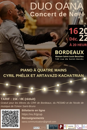 Concert de Noêl : Duo Oana, Cyril Phélix & Artavazd Kachatrian