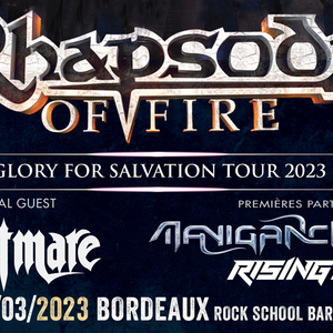 RHAPSODY OF FIRE  + NIGHTMARE + MANIGANCE + Rising Steel
