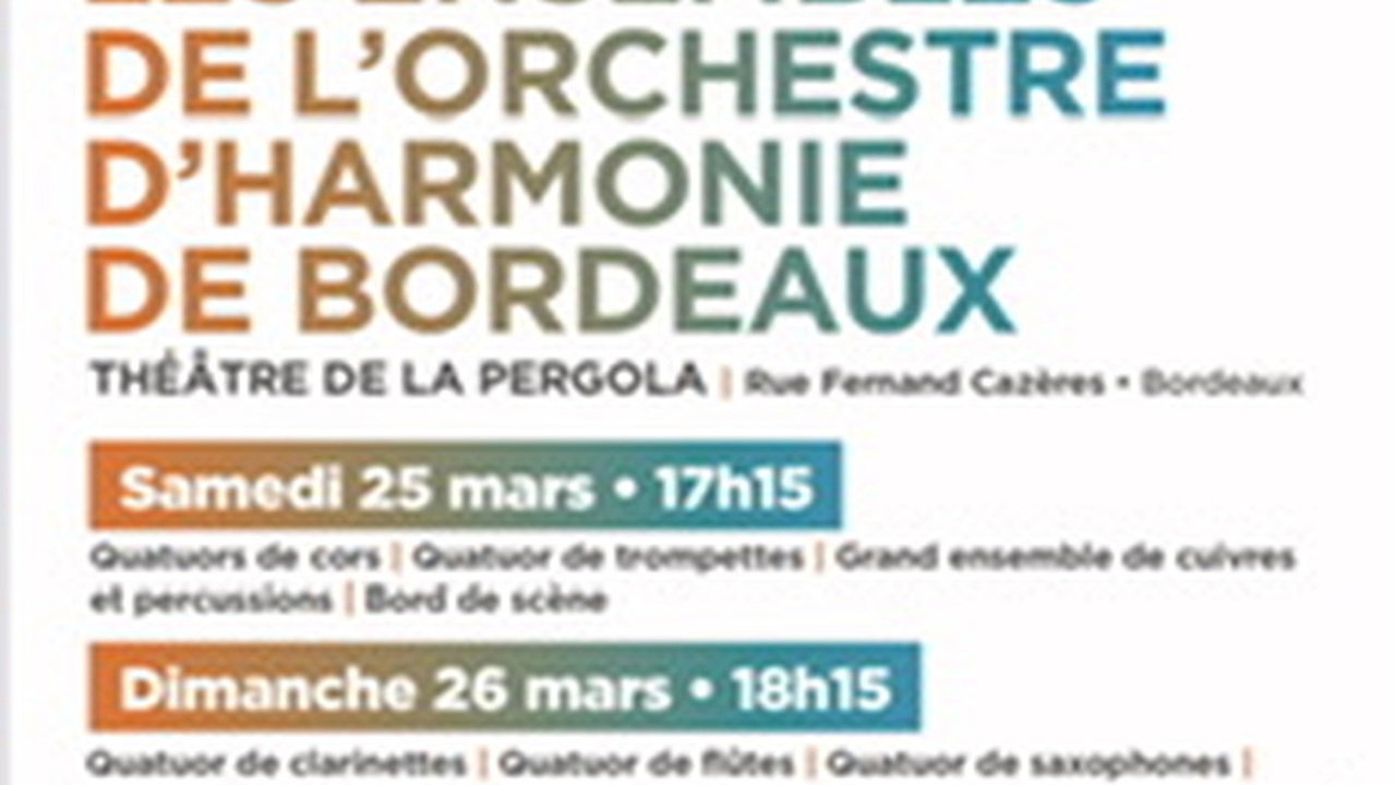 Les ensembles de l’Orchestre d’Harmonie de Bordeaux