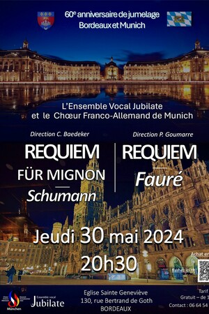 Concert commun de l'Ensemble Vocal Jubilate de Bordeaux et du Choeur franco-allemand de Munich
