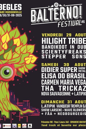 FESTIVAL BALTERNO 2025 - Hilight Tribe + Bandikoot In Dub + Scientyfreaks + Stepper Sons