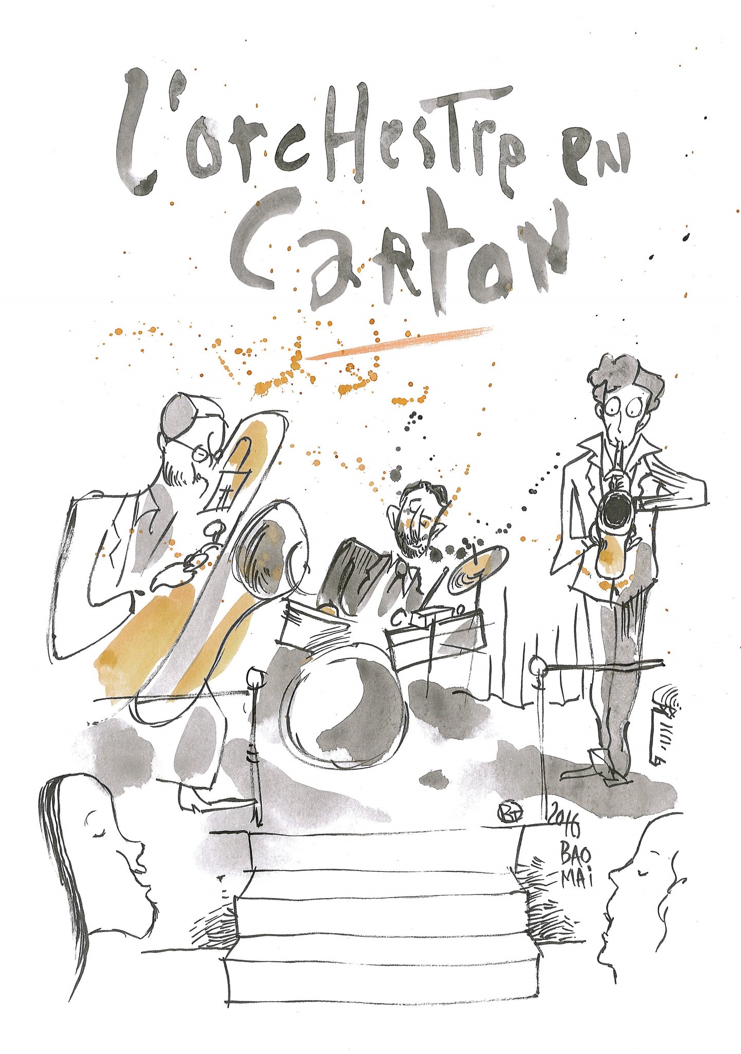 Apéro Jazz par l'orchestre en carton