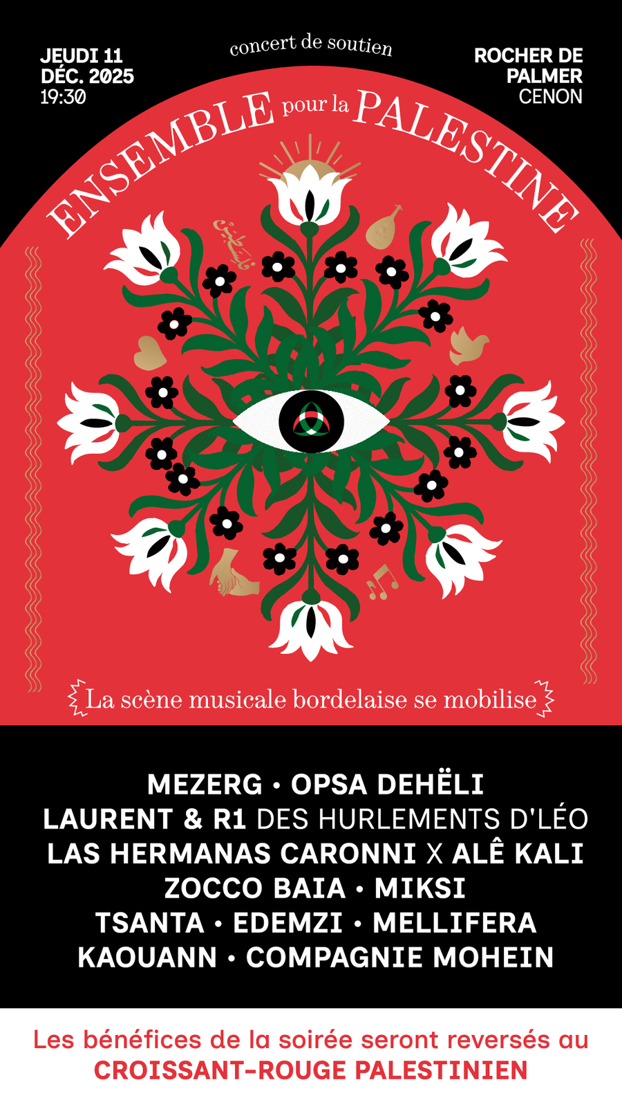 ENSEMBLE POUR LA PALESTINE #2 : La scène musicale bordelaise se mobilise !