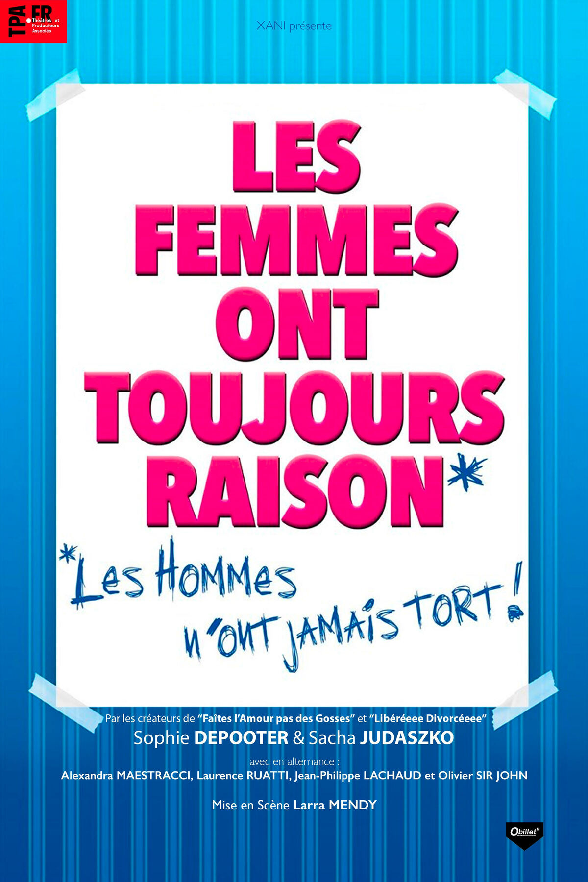 Les femmes ont toujours raison, les hommes n'ont jamais tort !