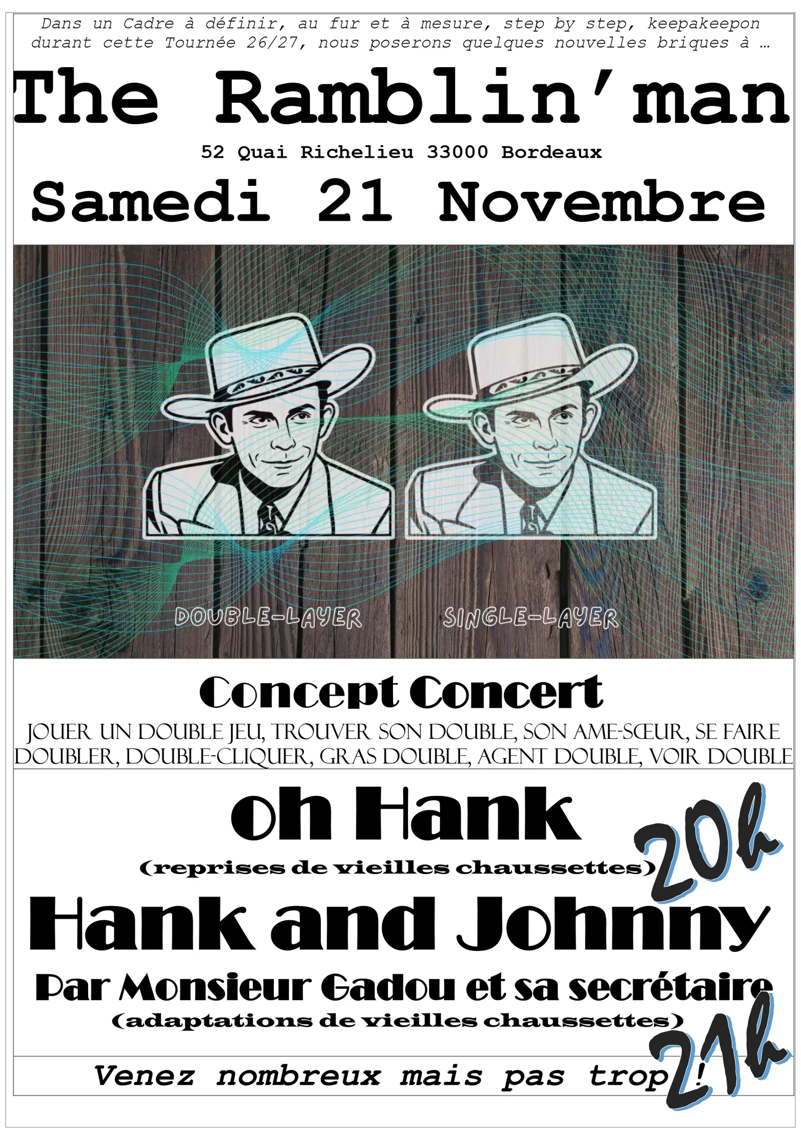 Oh Hank, Monsieur Gadou et sa secrétaire (playing Hank and Johnny)