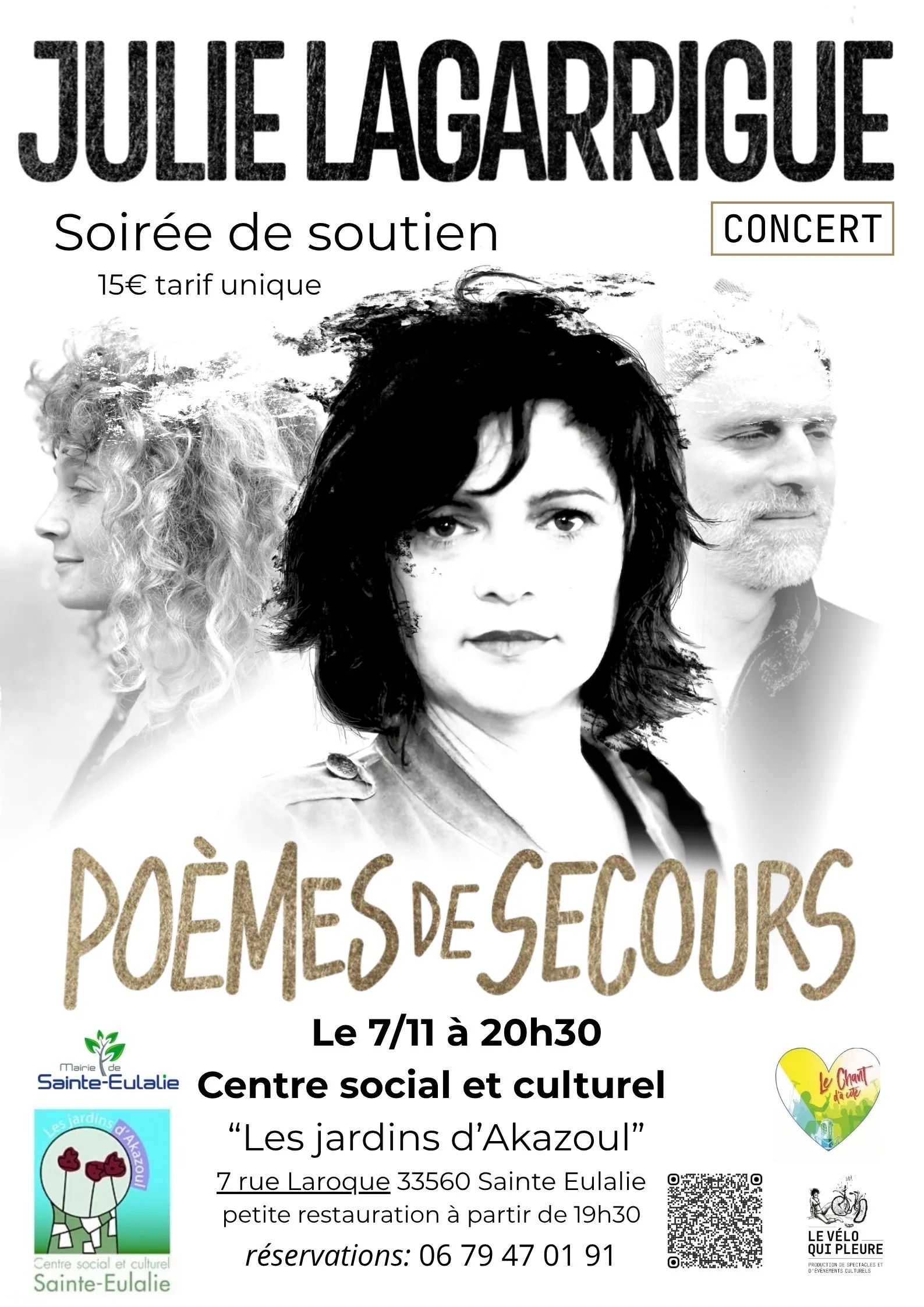 Poemes de secours - Julie Lagarrigue en trio