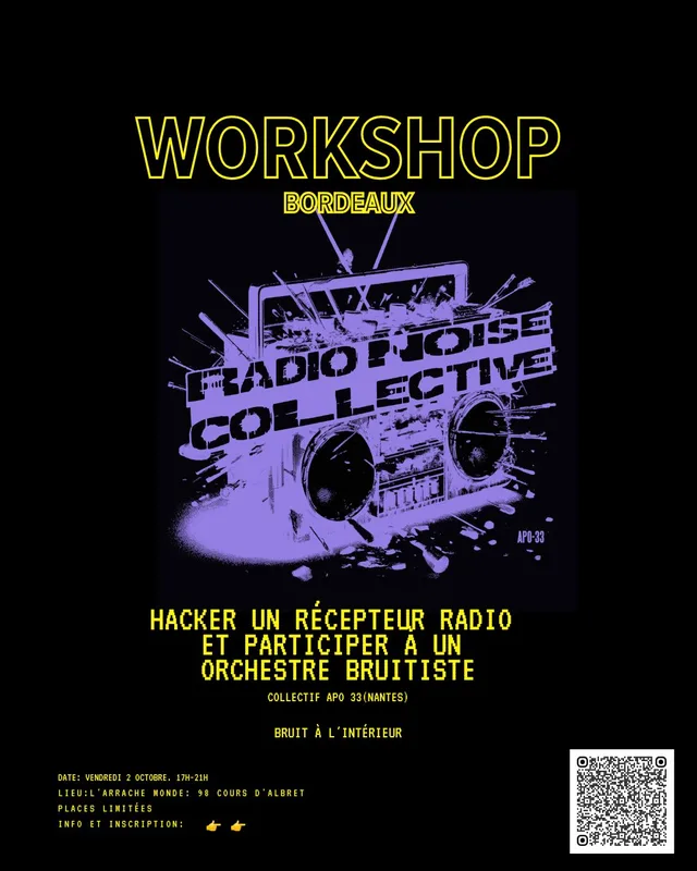 Workshop : hacker un récepteur radio et participer à un orchestre bruitiste.