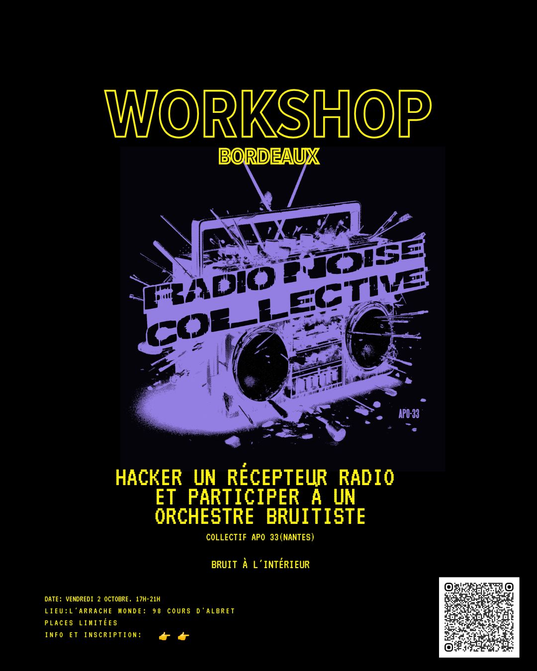 Workshop : hacker un récepteur radio et participer à un orchestre bruitiste.
