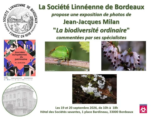 JEP 2026 - Société Linnéenne de Bordeaux - Expo photo : la biodiversité ordinaire par Jean-Jacques Milan