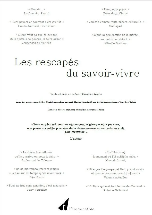 Les rescapés du savoir-vivre
